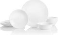 18-Piece Service for 6 Dinnerware Set Triple Layer Glass and Chip Resistant, Lightweight Round Plates and Bowls Set, Winter Frost White