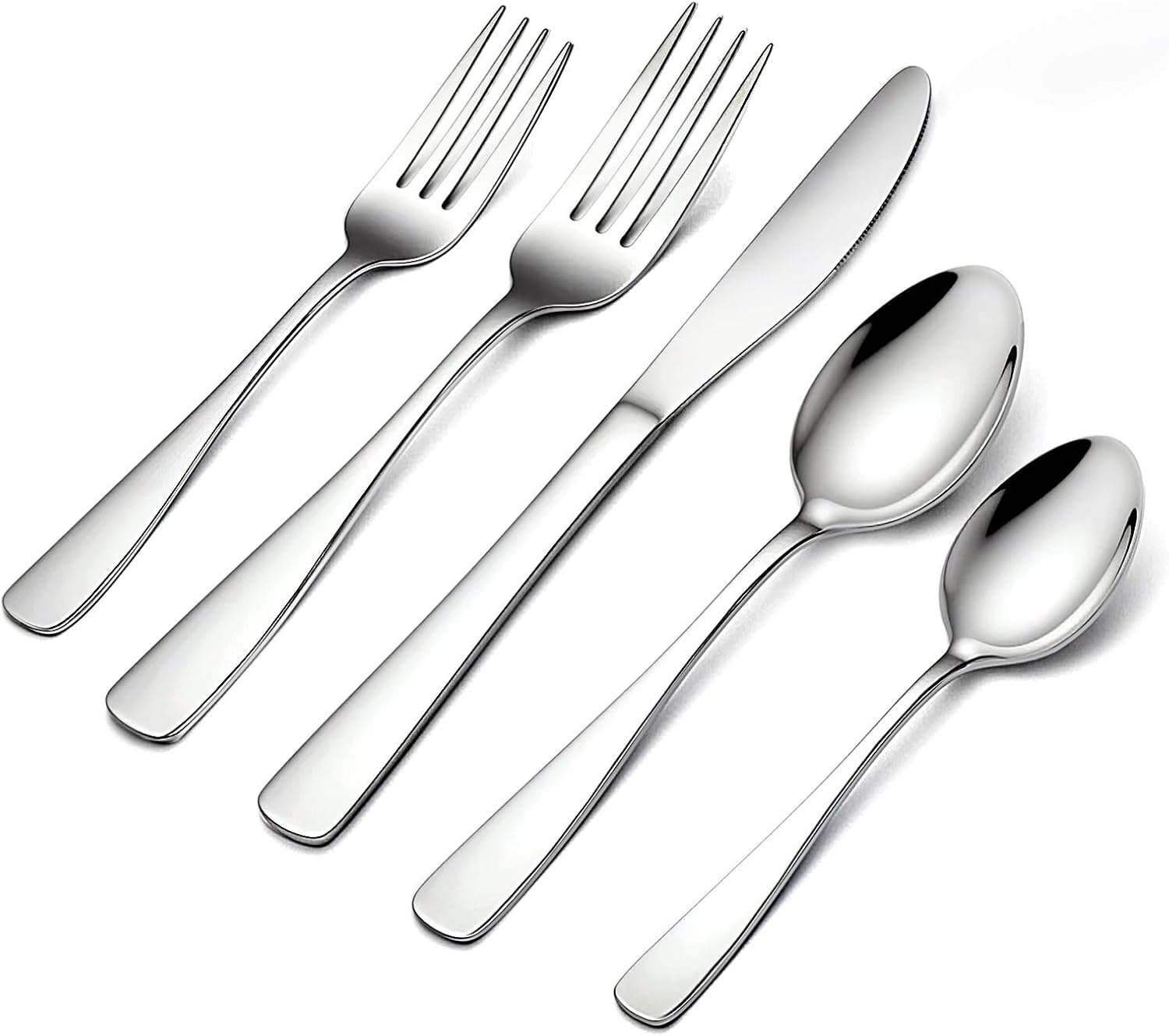 20 Piece Silverware Set - Stainless Steel Silverware Sets for 4 Include Spoon, Forks, Knives, Mirror Polished Flatware Set for Home, Kitchen, Restaurant, Dishwasher Safe