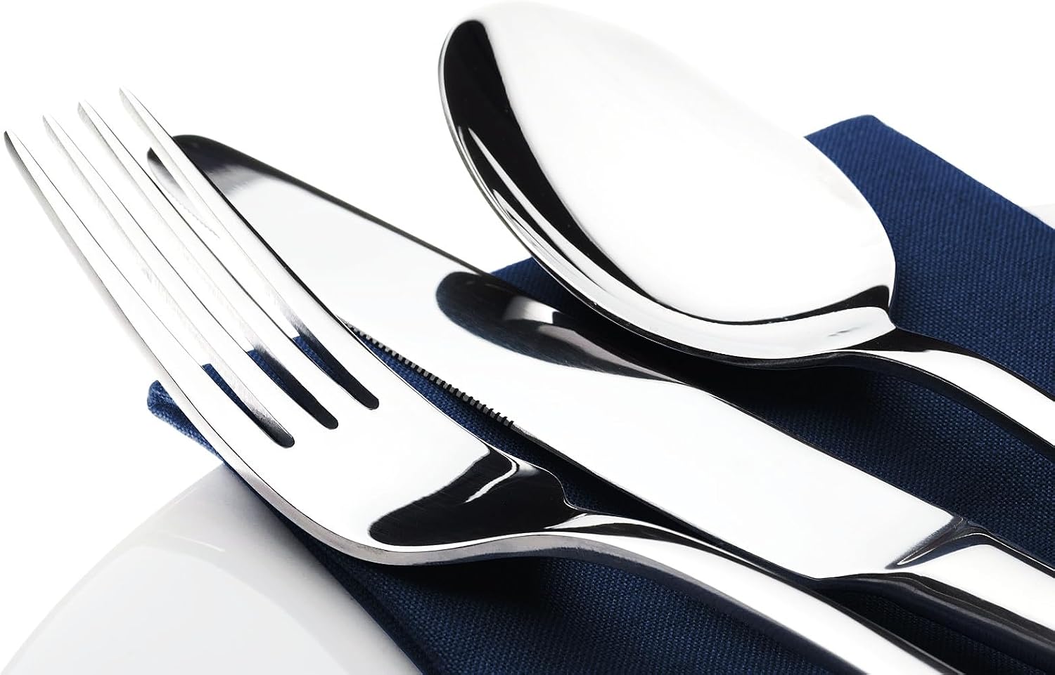 Silverware Set for 8, 40 Piece Stainless Steel Flatware Utensil Cutlery Set | Heavy Duty Steak Knife Fork and Spoon, Dishwasher Safe, Gift Package for Wedding Housewarming