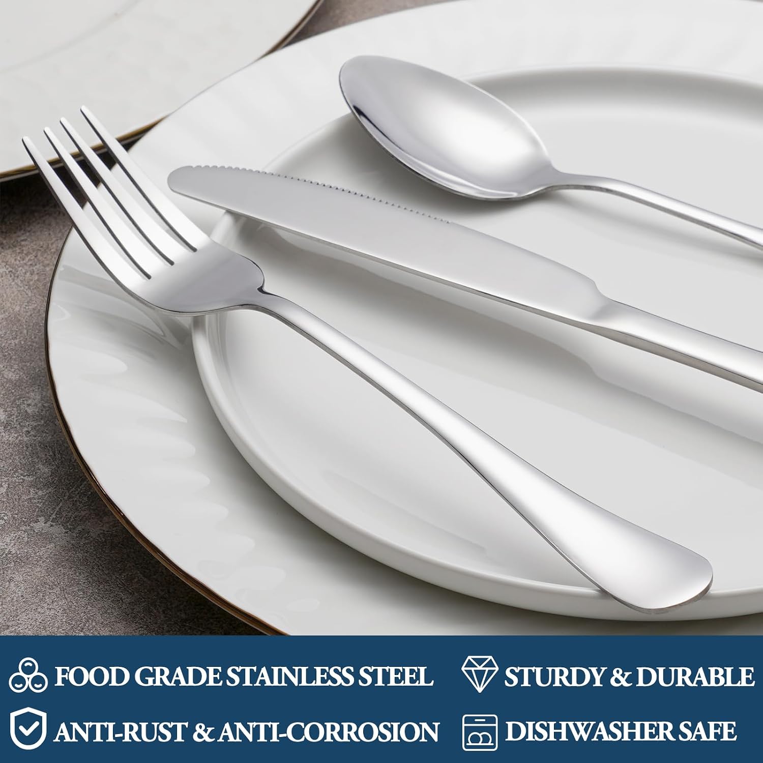 Dinner Forks,Set of 16 Top Food Grade Stainless Steel Silverware Forks,Table Forks,Flatware Forks,8 Inches,Mirror Finish & Dishwasher Safe,Use for Home,Kitchen or Restaurant