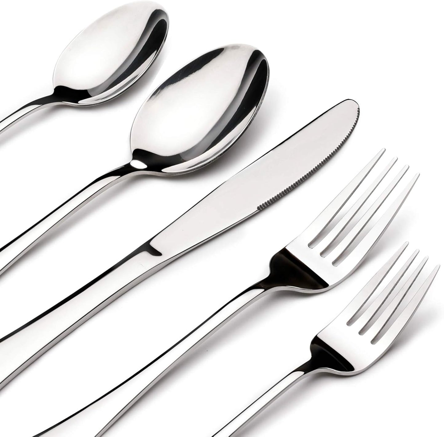Silverware Set for 8, 40 Piece Stainless Steel Flatware Utensil Cutlery Set | Heavy Duty Steak Knife Fork and Spoon, Dishwasher Safe, Gift Package for Wedding Housewarming