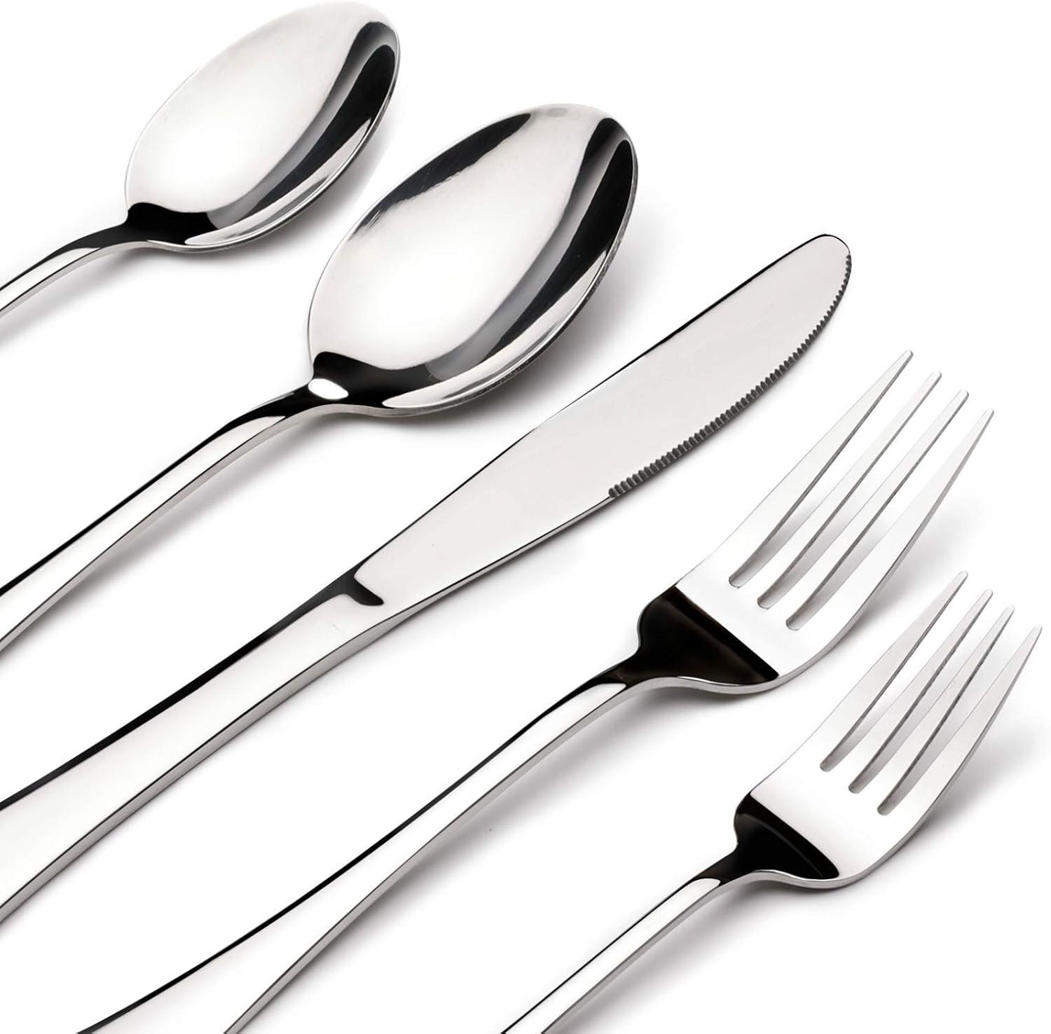 Silverware Set for 8, 40 Piece Stainless Steel Flatware Utensil Cutlery Set | Heavy Duty Steak Knife Fork and Spoon, Dishwasher Safe, Gift Package for Wedding Housewarming
