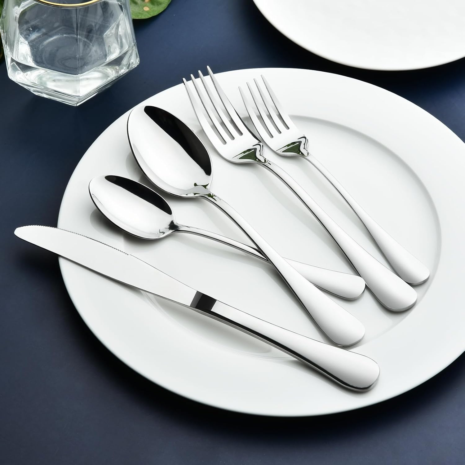 Silverware Set for 8, 40 Piece Stainless Steel Flatware Utensil Cutlery Set | Heavy Duty Steak Knife Fork and Spoon, Dishwasher Safe, Gift Package for Wedding Housewarming